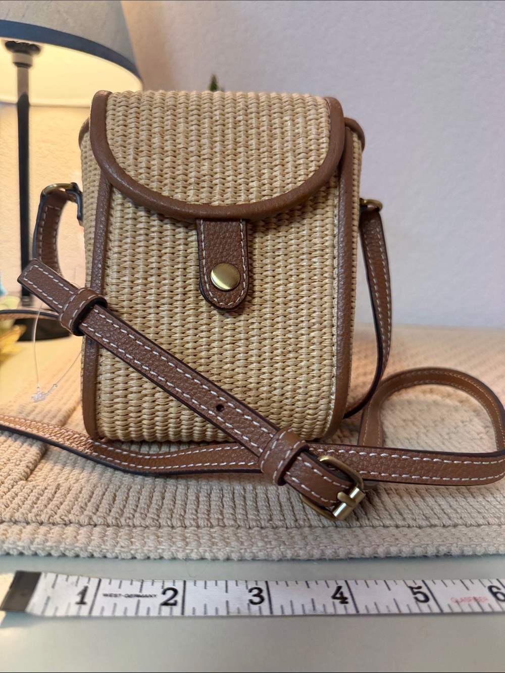 J. Jill Tan Woven/ Rattan Crossbody